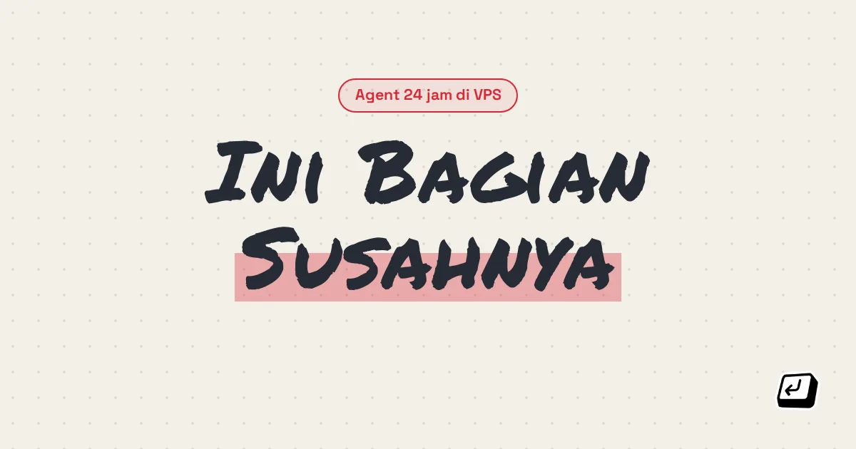 Ilustrasi AI agent berjalan 24 jam di VPS
