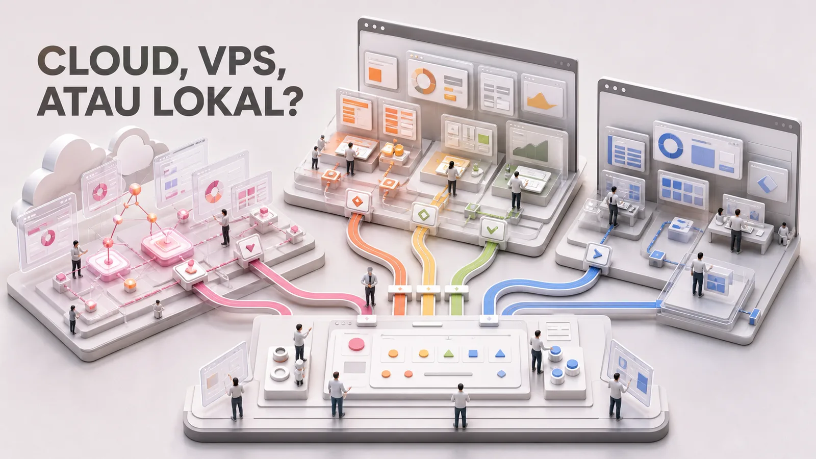 Miniature cloud, VPS, and local deployment environments compared from one control table.