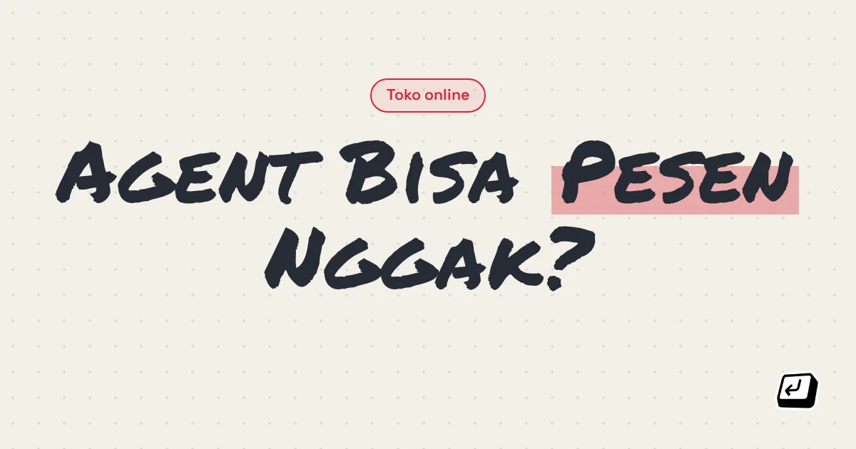 Ilustrasi agent membaca katalog toko dan memesan sendiri